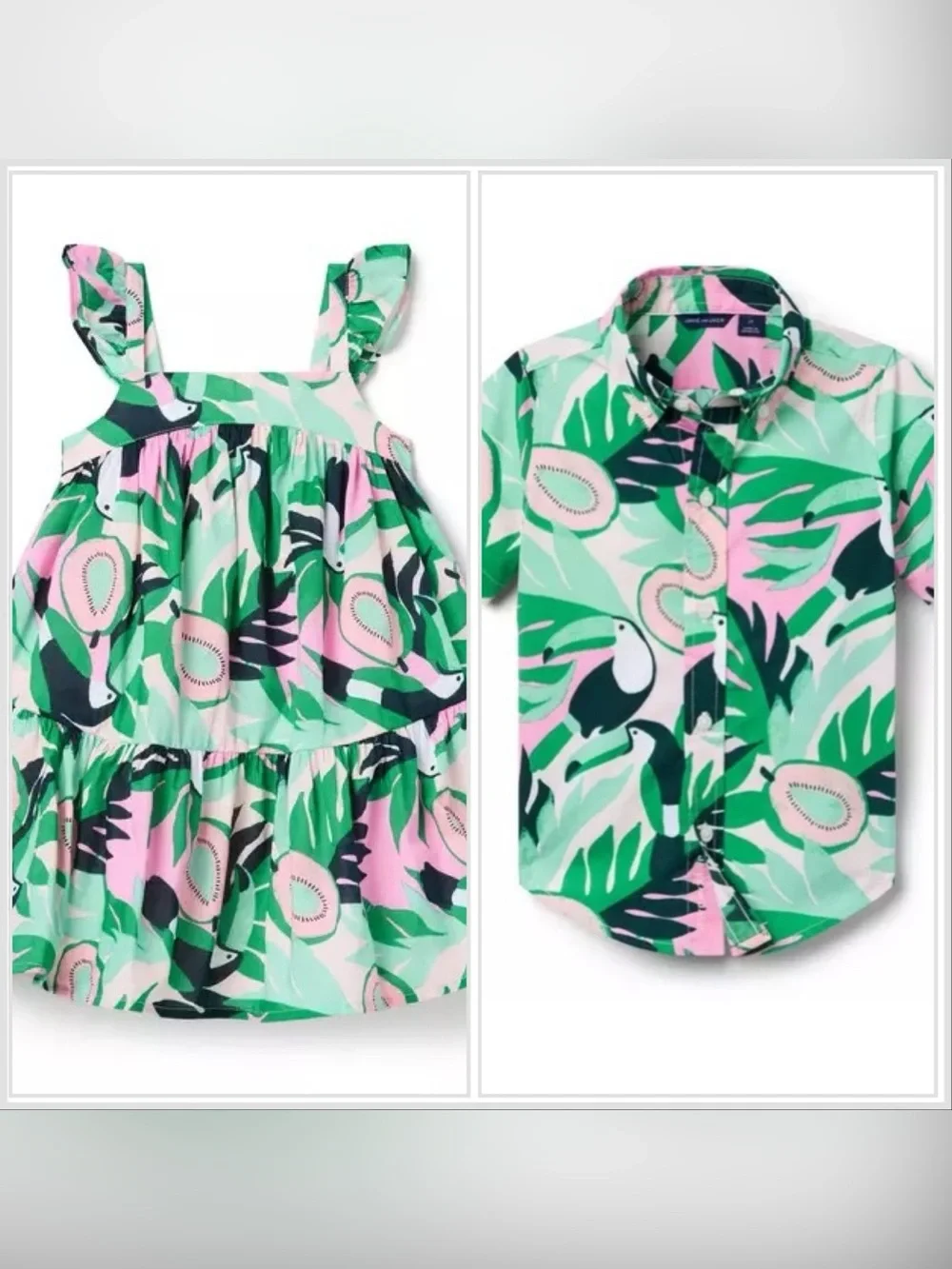 Like New Janie and Jack Tropical Matching Set for Boy (Size 6) & Girl (Size 3)